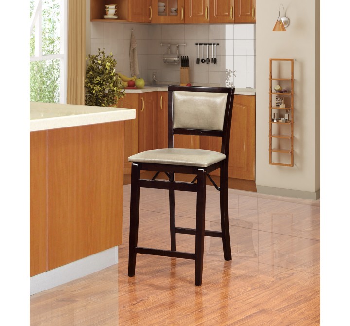 Linon Home Decor Triena Jute Pad Back Folding Counter Stool