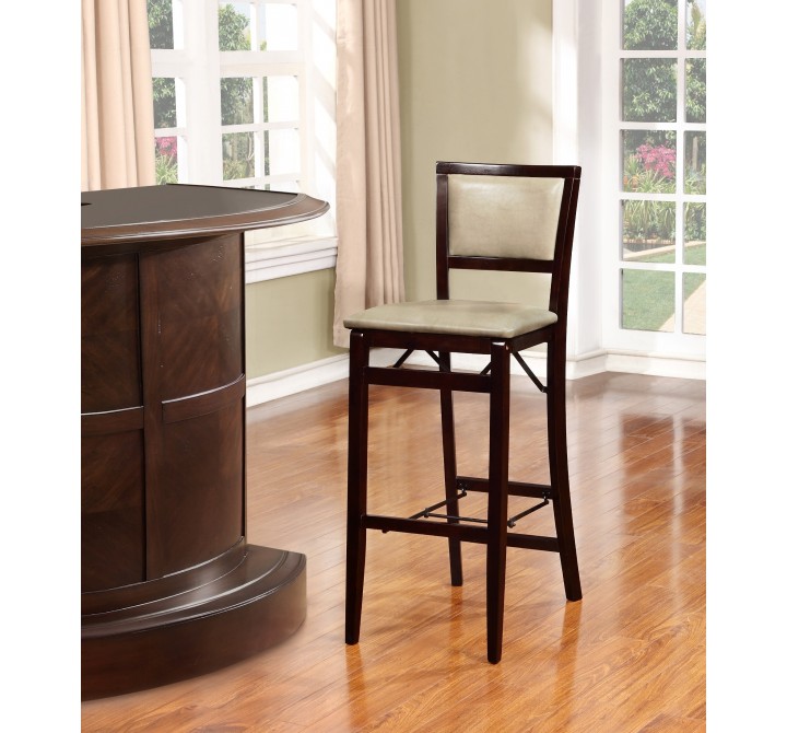 Linon Home Decor Triena Jute Pad Back Folding Bar Stool