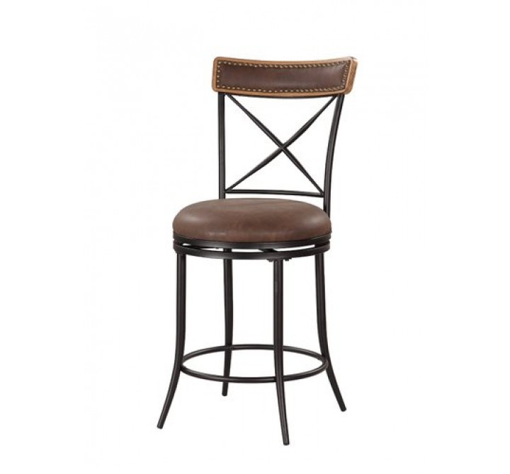 Linon X Back Metal Counter Stool