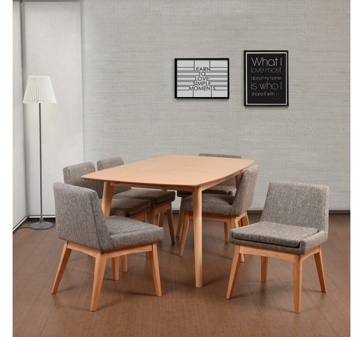 Midtown Concept Ruby 7 Piece Cream Rectangular Dining Set