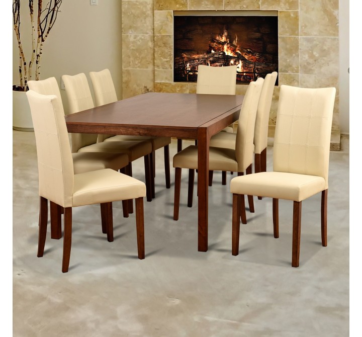 Midtown Concept Tatiana 9 Piece Cream Rectangular Dining Set - Lifestyle