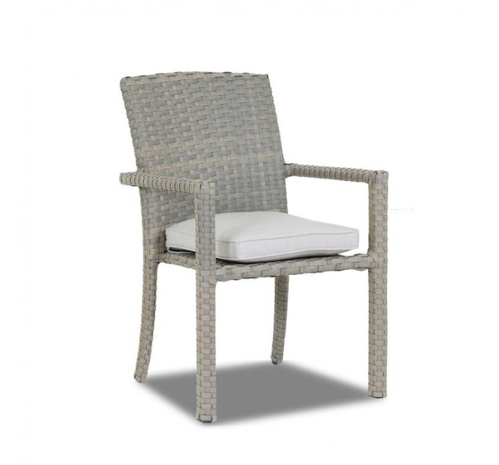 Majorca Dining Chair with Cushions in Cast Silver