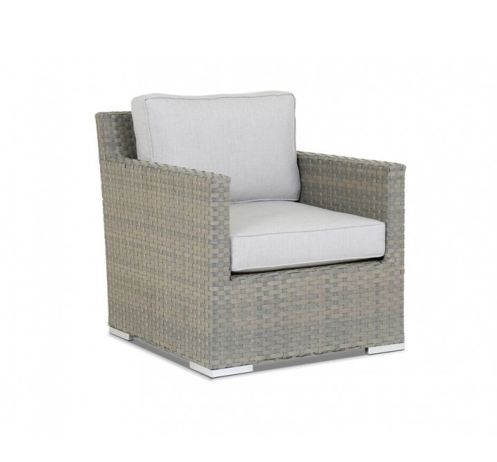 Majorca Club Chair With Cushions In Cast Silver 