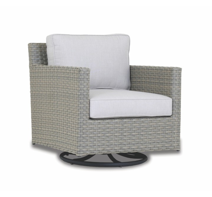 Majorca Swivel Club Chair with Cast Silver Cushion