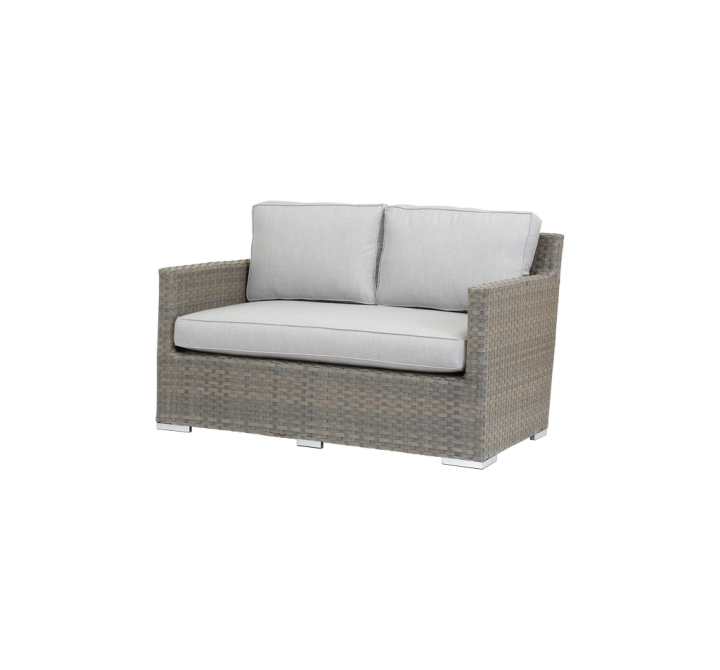 Majorca Loveseat With Cushions In Cast Silver