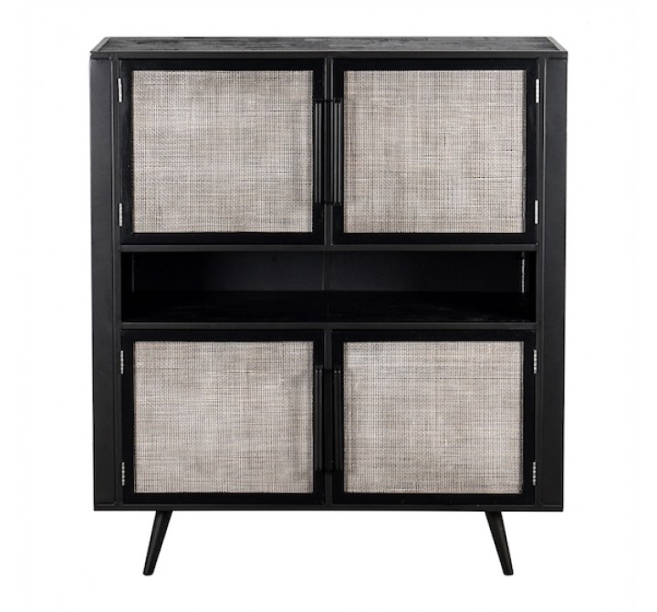 NovaSolo Nordic Mindi Smooth Boat Wood & Iron Buffet - 4 Doors