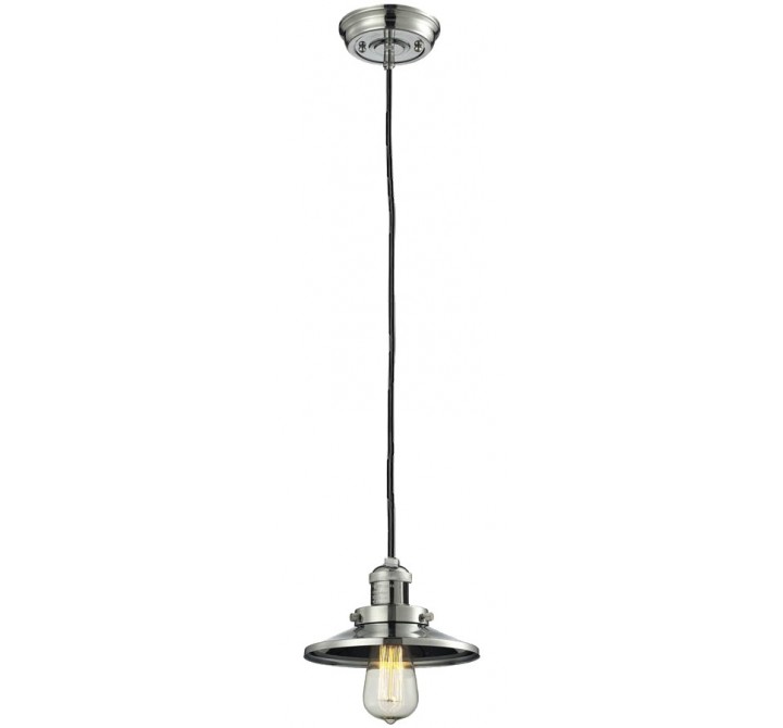 Metal Shade Pendant With 10 Feet Cord - Polished Nickel - METAL SHADE
