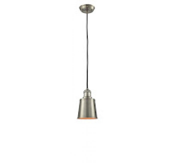 Metal Shade Pendant With 10 Feet Cord - Satin Brushed Nickel - METAL SHADE