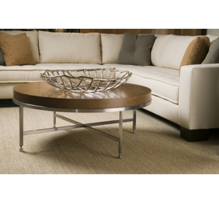 Allan Copley Designs Galleria Round Cocktail Table - Latte on Birch Top
