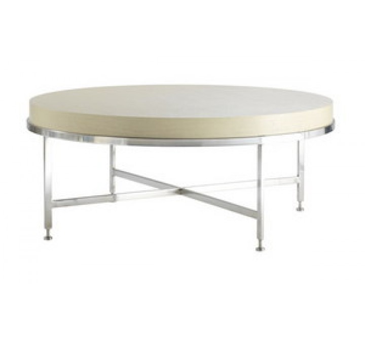 Allan Copley Designs Galleria Round Cocktail Table - White on Ash Top