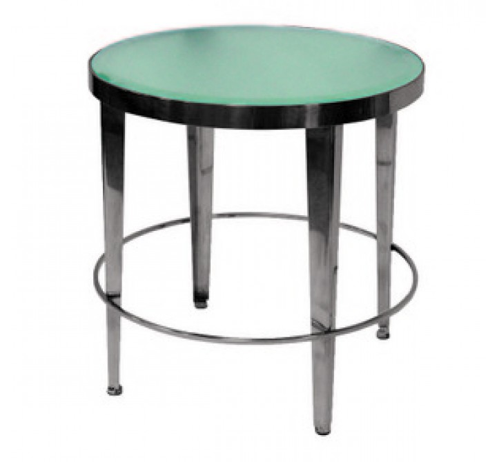 Allan Copley Designs Sarah Round End Table with Frosted Glass Top