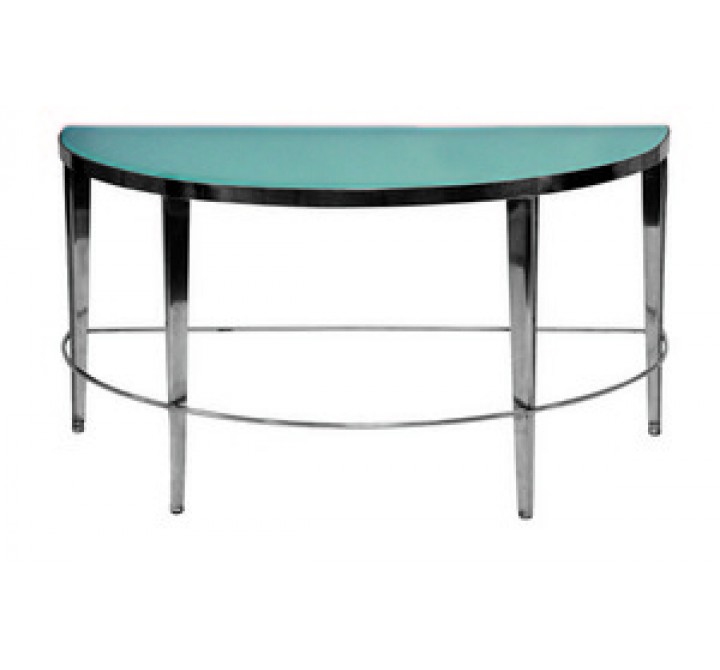 Allan Copley Designs Sarah Half Moon Console Table with Frosted Glass Top