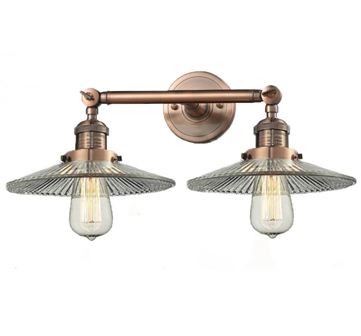 Innovations Lighting Glass 2 Light Adjustable Wall Sconce Up Or Down - Antique Copper (G2)