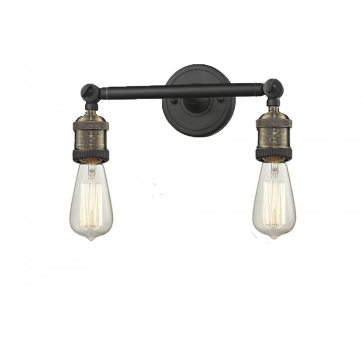 BARE BULB 2 LIGHT ADJUSTABLE WALL SCONCE UP OR DOWN LT WALL SCONCE
