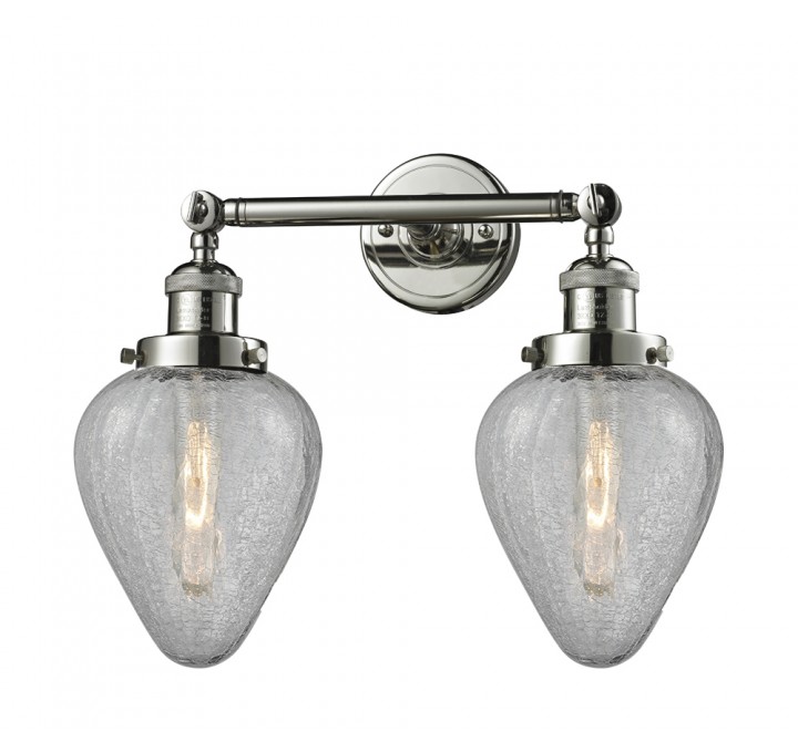 Innovations Lighting  Glass 2 Light Adjustable Wall Sconce Up Or Down - Polished Nickel (208-PN-G165)