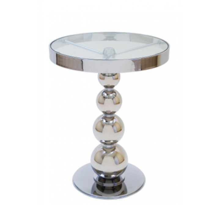 Allan Copley Designs San Juan Round Glass Top Side Table