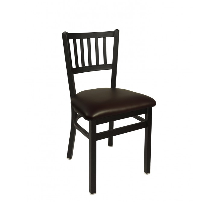Troy Slat Back Chair In Steel Frame And Sand Black Finish