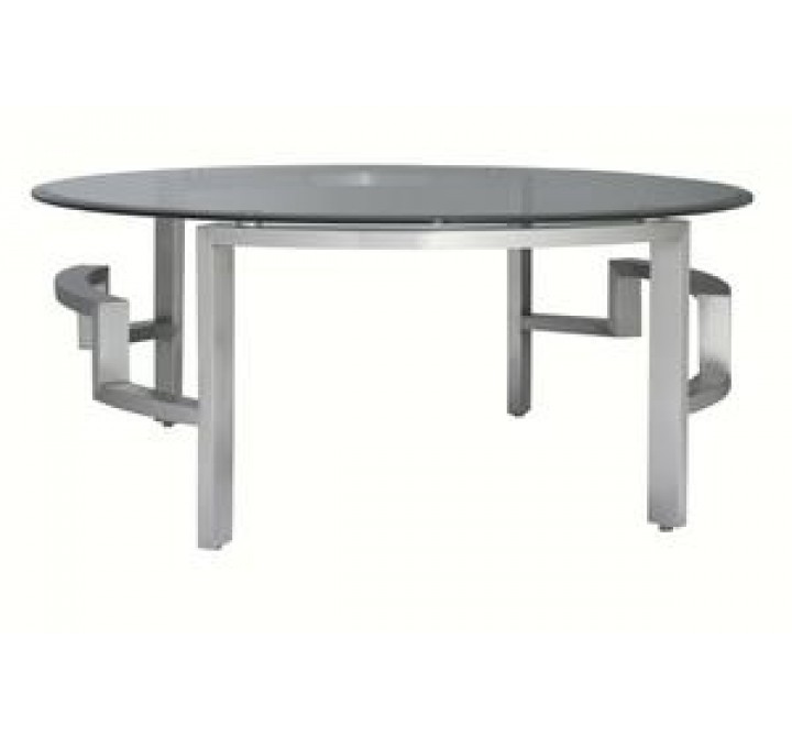 Allan Copley Designs Stella Round Cocktail Table with Glass Top