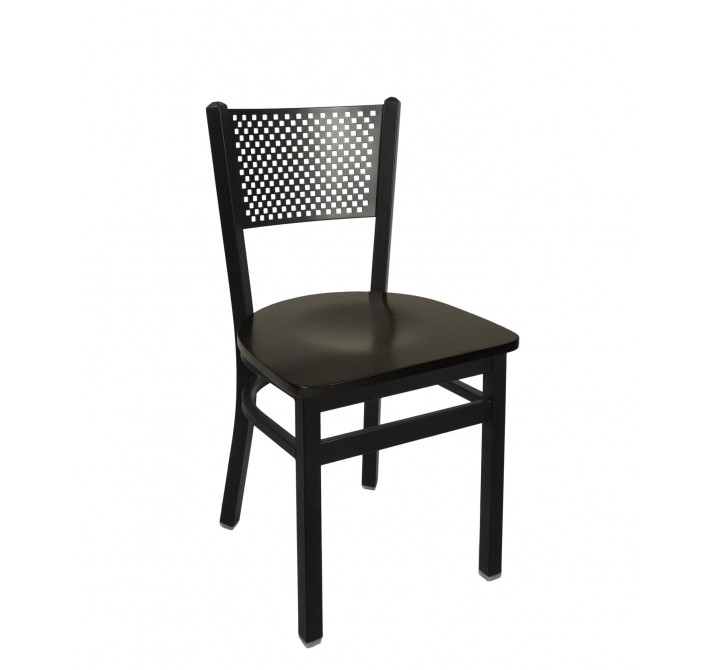 Polk Perforated Back Chair With Steel Frame And Sand Black Finish 