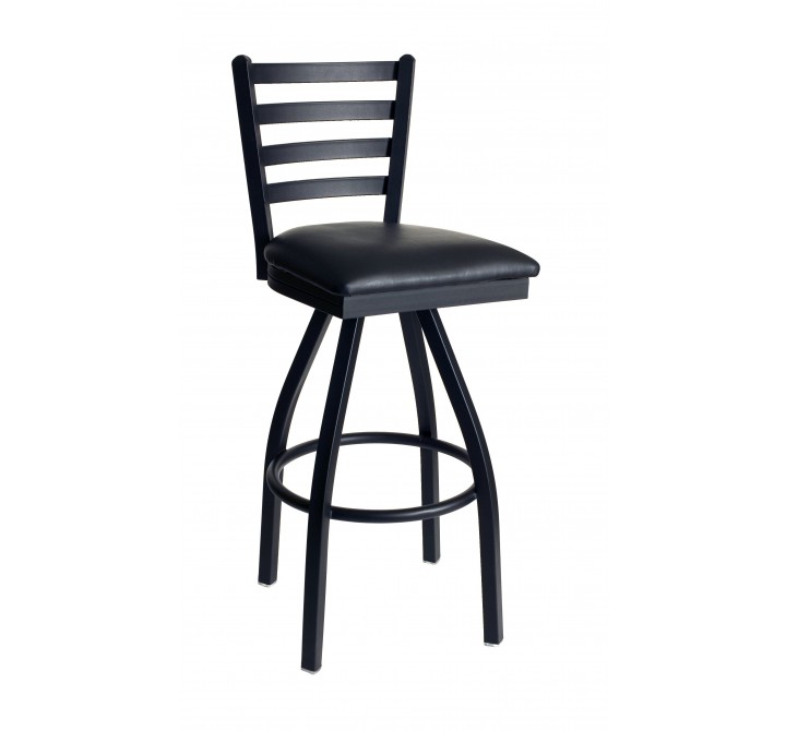 Marietta Window Pane Swivel Barstool With Steel Frame And Sand Black Finish