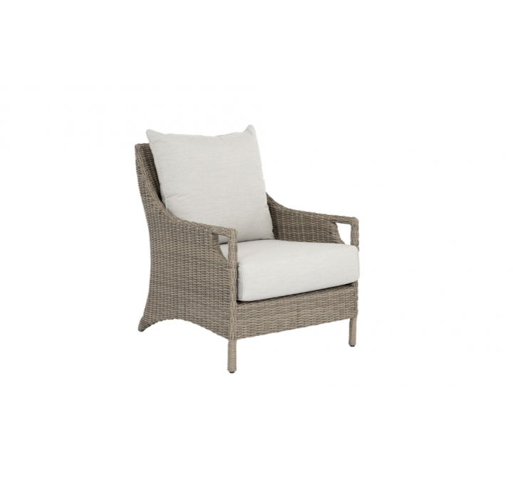 Sunset West Ibiza Club Chair With Cushions in Cast Silver - Angled View