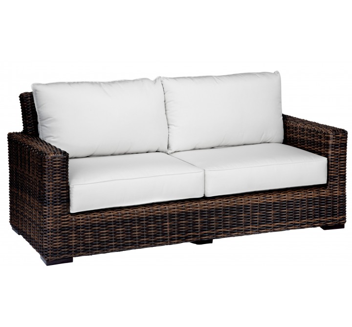 Montecito Wicker Loveseat With Cushions - White BG