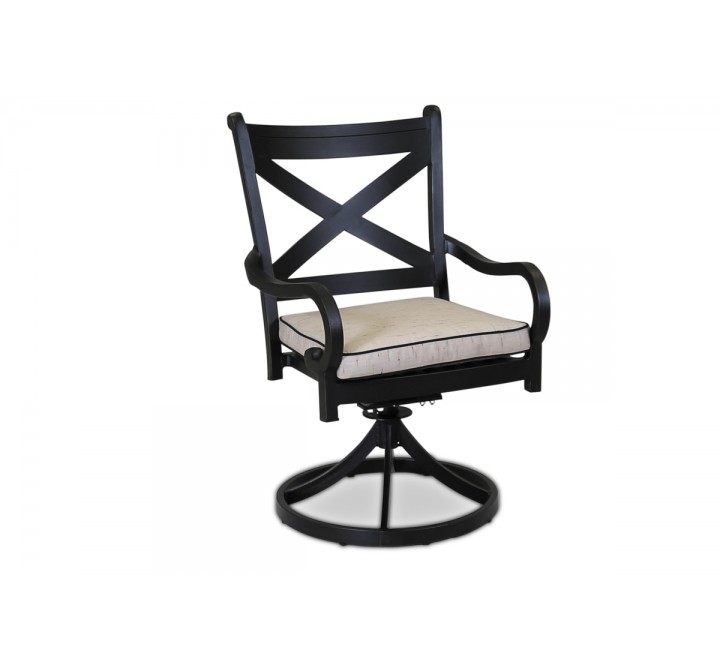 Monterey Swivel Dining Chair With Cushions - Front in White BG
