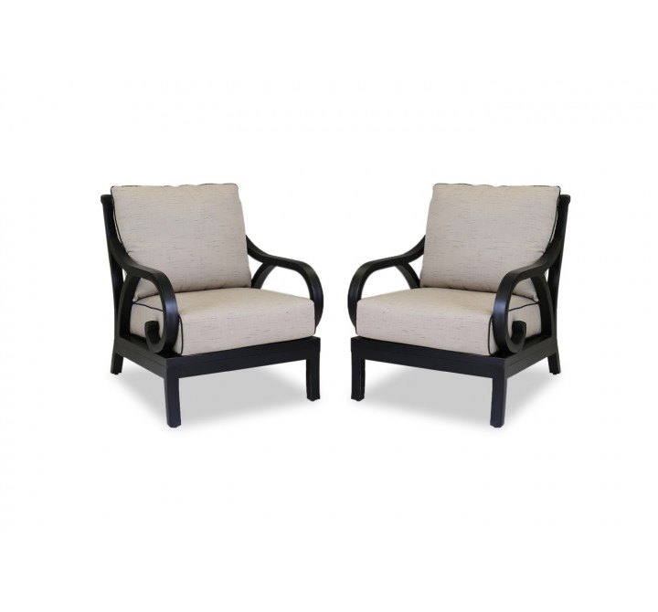 Monterey Wicker Club Chair With Cushions - Pair of 2
