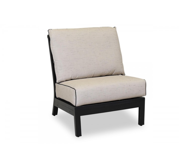 Monterey Armless Club With Cushions In Frequency Sand With Canvas Walnut Welt
