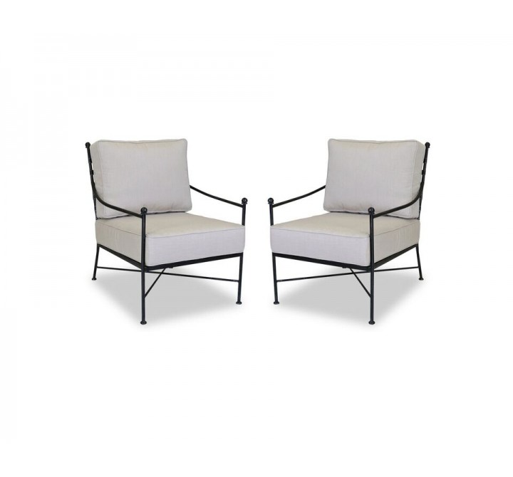 Provence Aluminum Club Chair With Cushions - Set of 2 - Front