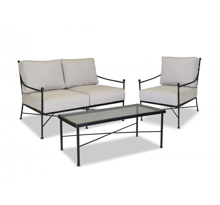 Provence Aluminum Loveseat With Cushions - With Set