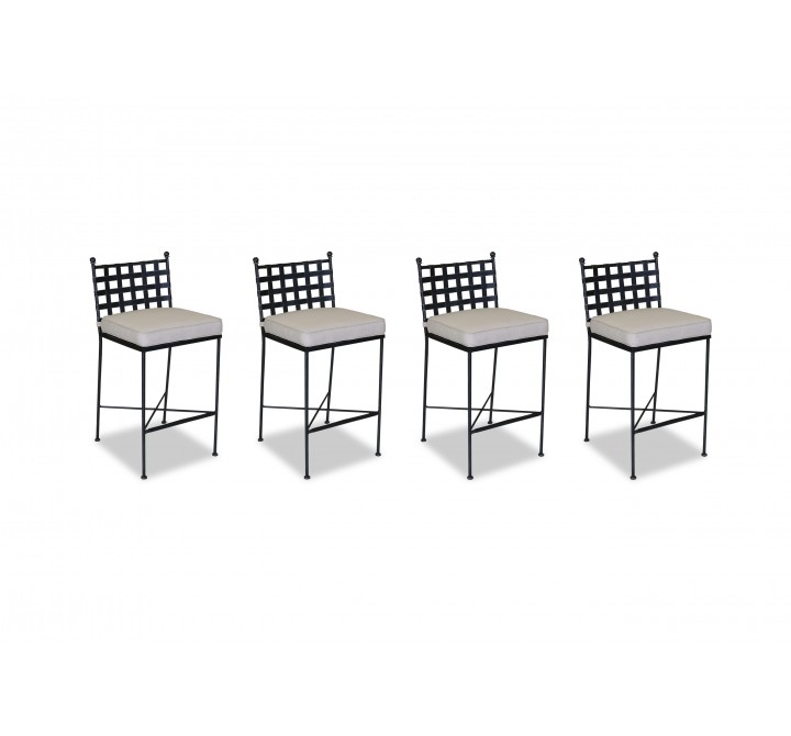 Provence Aluminum Barstool With Cushions - Front (4 pcs)