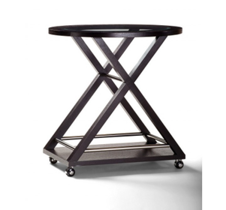 Allan Copley Designs Halifax Oval Glass Top Castered Server Cart