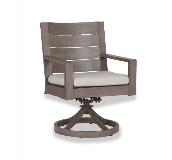 Laguna Swivel Dining Chair With Cushions In Canvas Flax