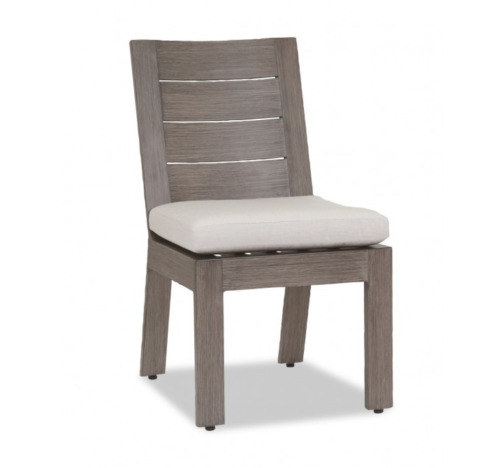  Laguna Armless Dining Chair With Cushions In Canvas Flax