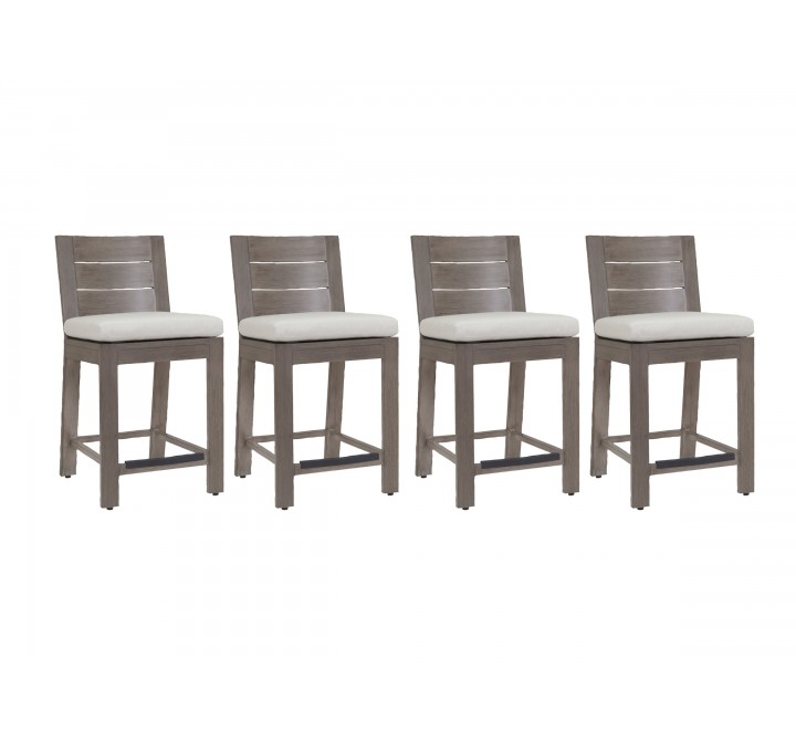 Laguna Aluminum Barstool With Cushions - Front