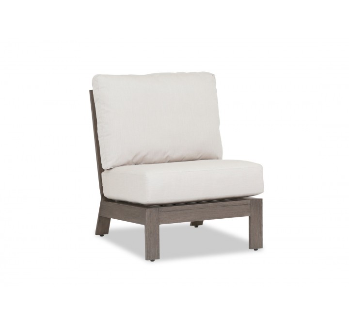Laguna Aluminum Armless Club With Cushions In Canvas Flax