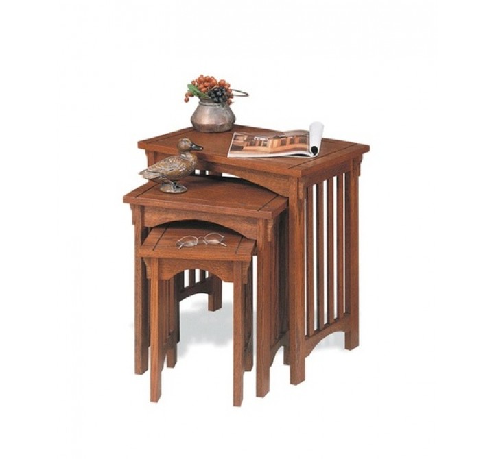 Powell Mission Oak 3 Nested Tables