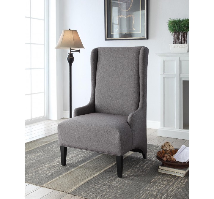 Linon Home Decor Master Charcoal Tall Back Chair