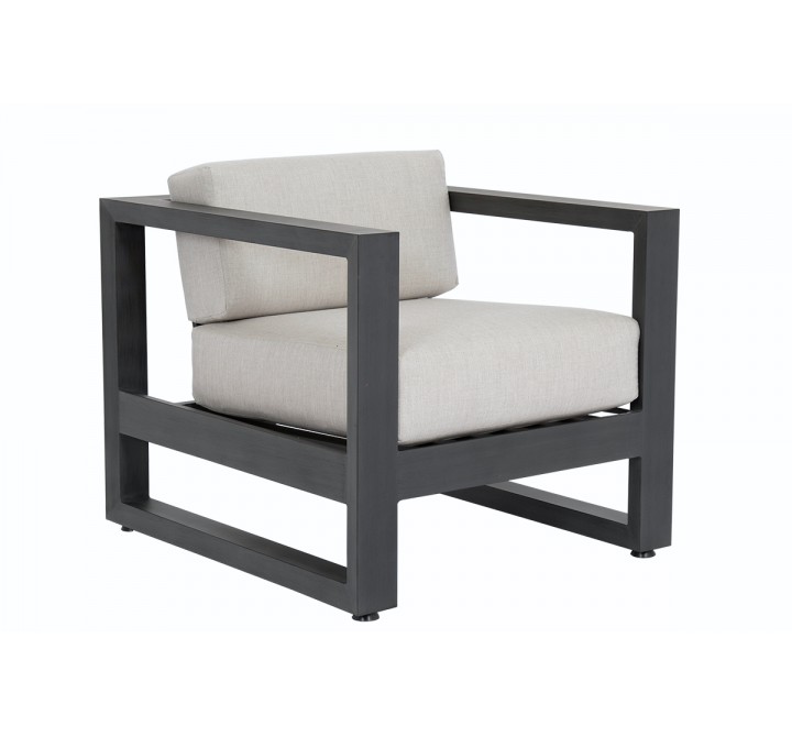 Sunset West Redondo Club Chair With Cushions In Cast Silver - Angled