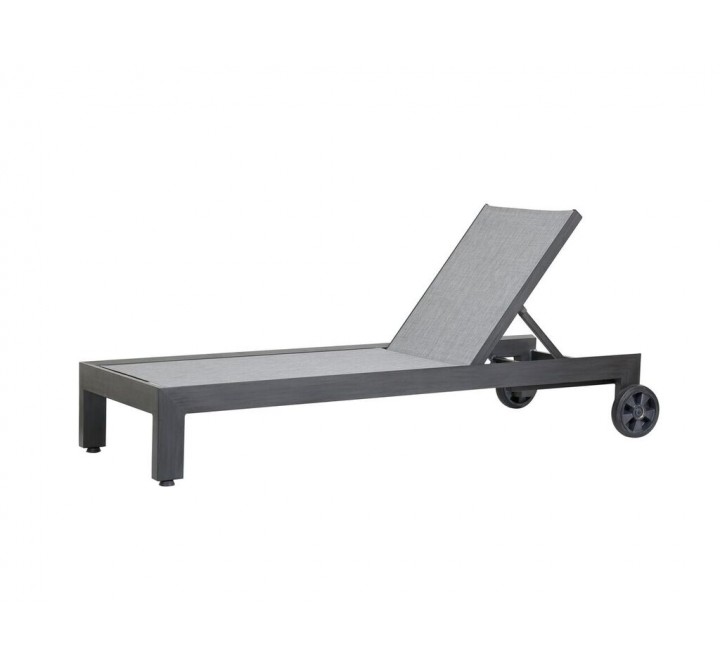 Redondo Adjustable Chaise With Sling In Textilene Cast Silver