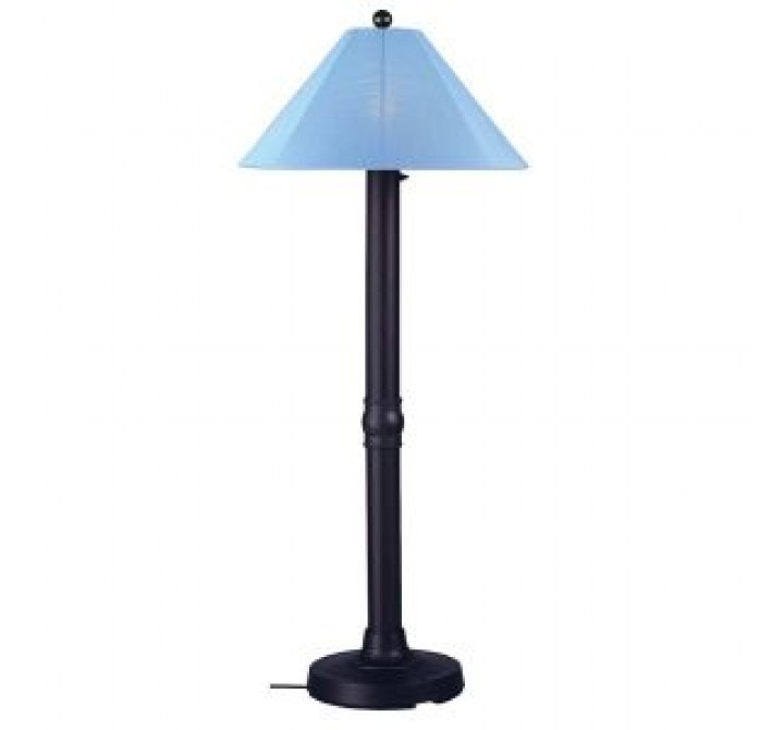 Patio Concepts Catalina 62" Floor Lamp with 3" with Sky Blue Sunbrella Shade Fabric