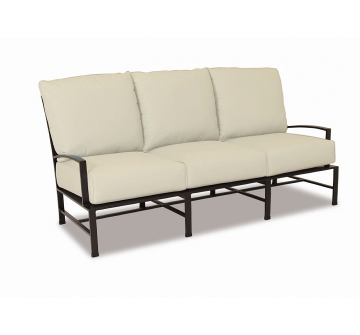 La Jolla Aluminum Sofa With Cushions In Canvas Flax With Self Welt