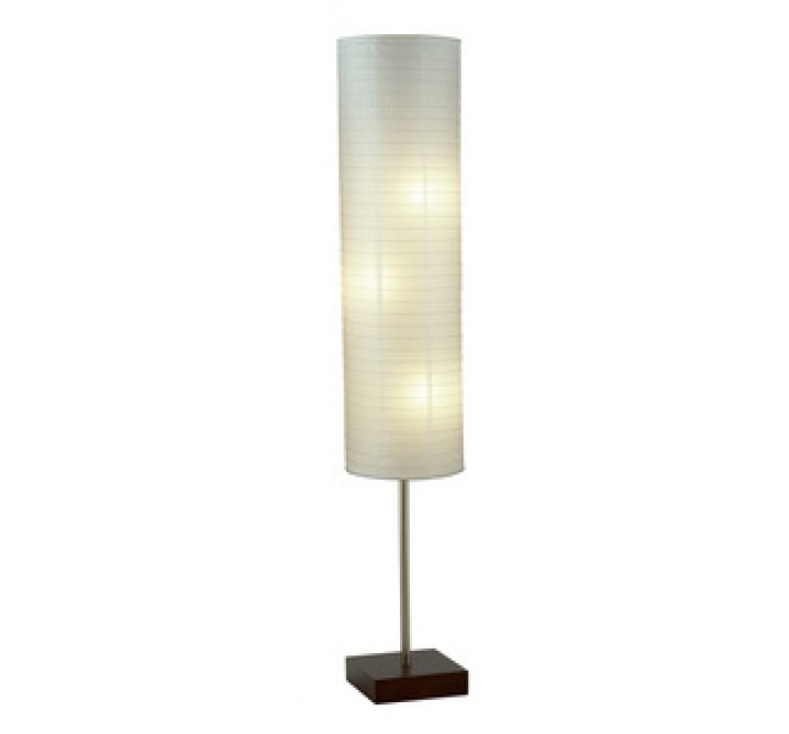 Adesso Gyoza 67 Inch Floorchiere Contemporary Square Walnut Design Floor Lamp