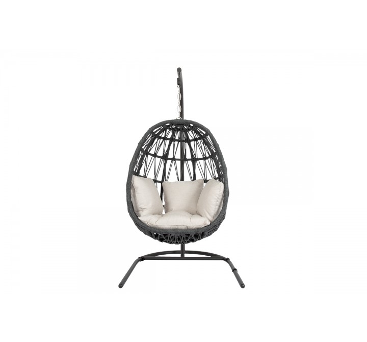 Sunset West Milano Hanging Chair With Cushions In Echo Ash - Front