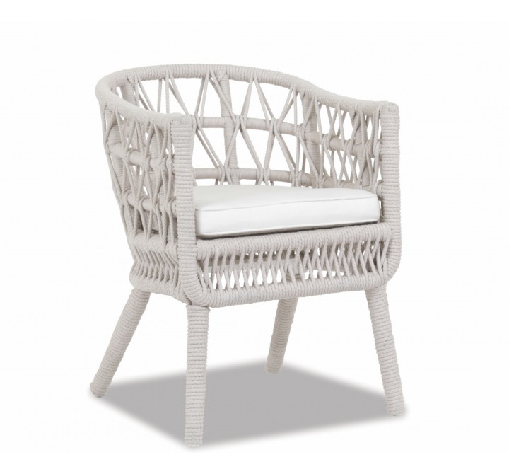 Dana Rope Dining Chair With Cushion in Linen Canvas 