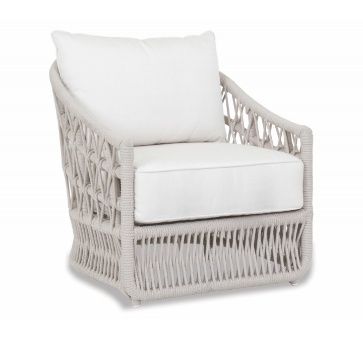 Dana Rope Club Chair With Cushion in Linen Canvas