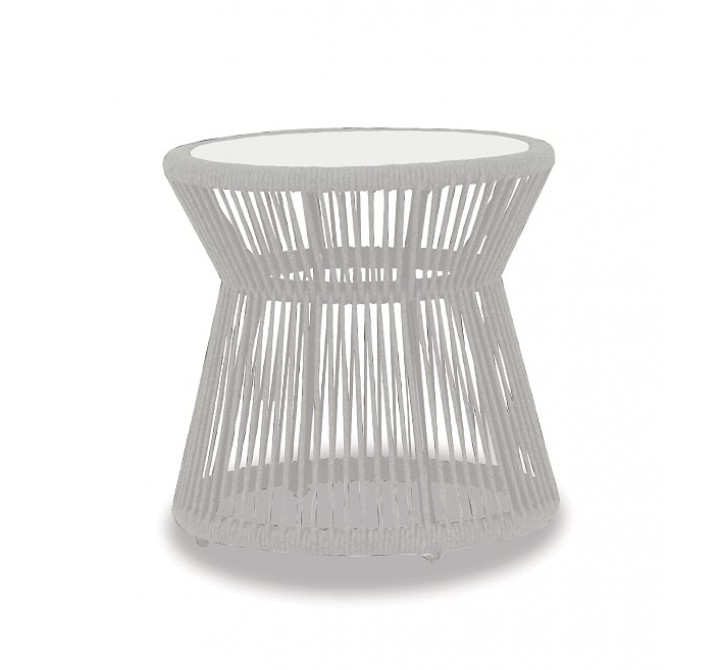 Miami End Table with Honed Carrara Marble Top