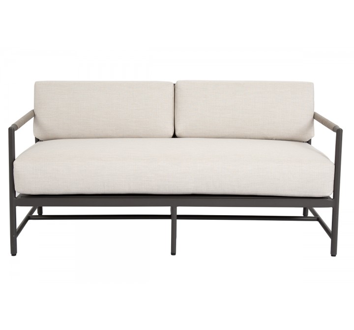 Sunset West Pietra Loveseat with Echo Ash Cushion - Front