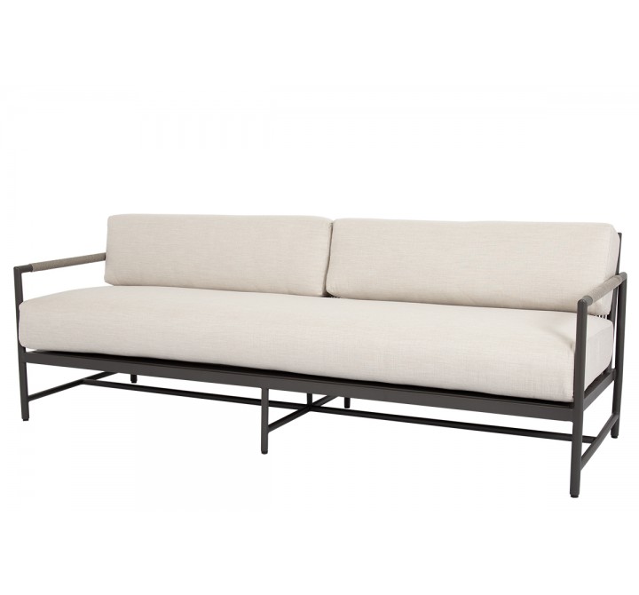 Sunset West Laguna Sofa With Cushions in Canvas Flax - Angled